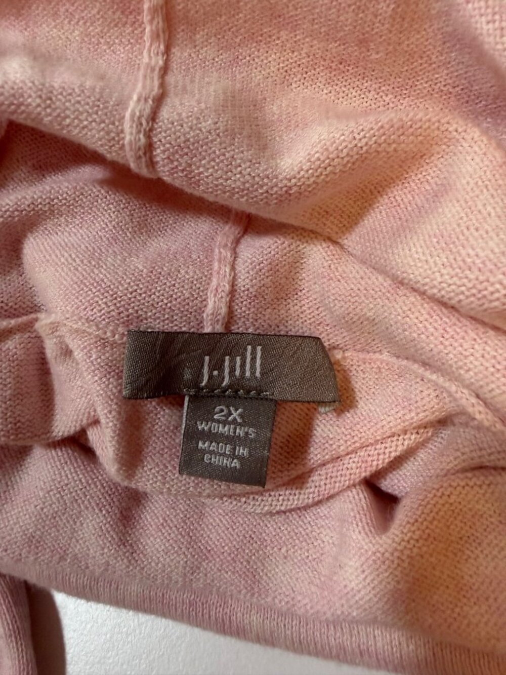 J.Jill Womens Pink Long Sleeve Cowl Neck Sweater Feminine Balletcore Preppy - Picture 3 of 6